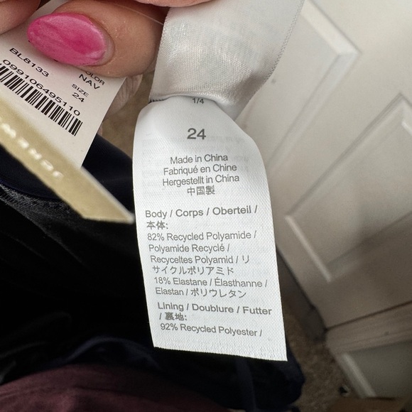 J Crew NWT Plus Size 24 Ruched sweetheart one-piece Swimsuit Navy Blue Padded - Picture 6 of 10